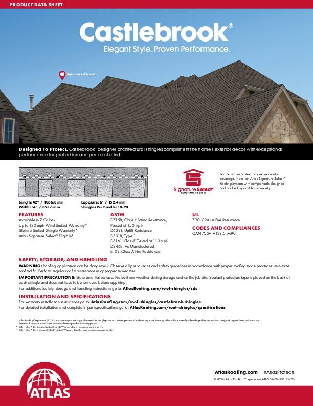 Castlebrook Data Sheet