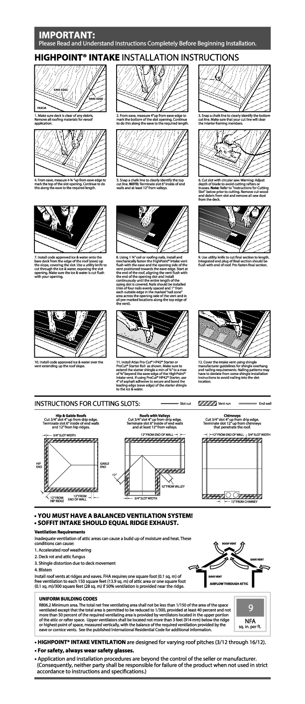 HighPoint Intake Installation Instructions
