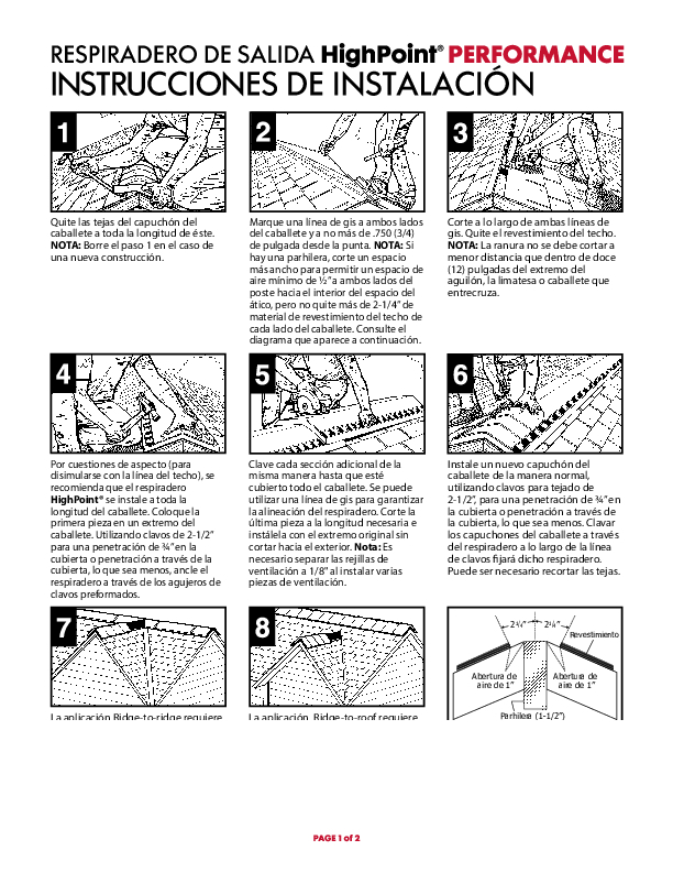 HighPoint Performance Installation Instructions Spanish