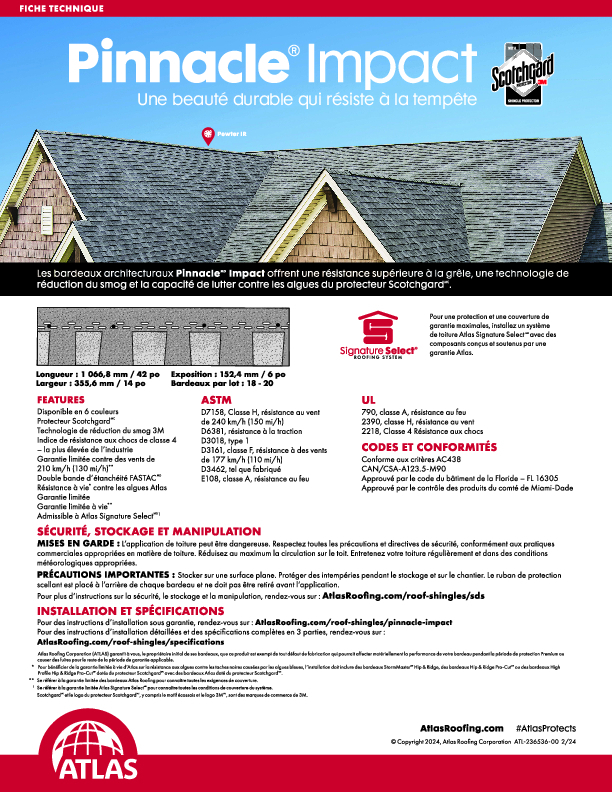 Pinnacle Impact Data Sheet French Canadian