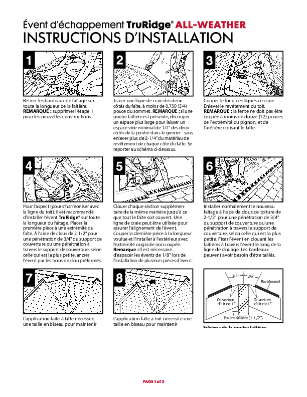 TruRidge All-Weather Installation Instructions French Canadian