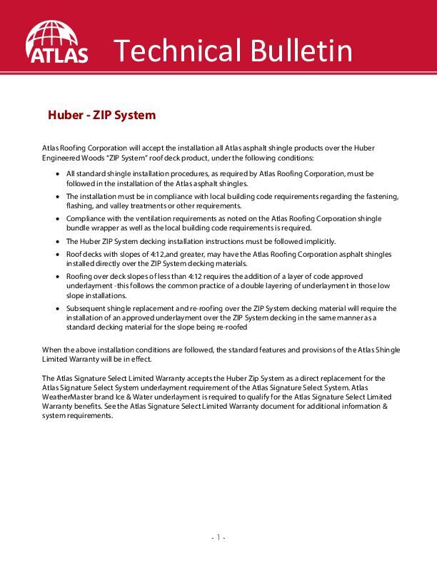 ZIP System Approval